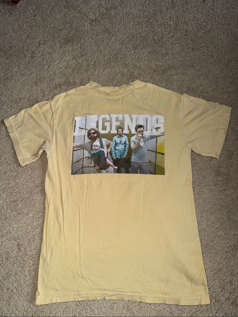 Old Row Men's Short Sleeve Pocket Tee in Pale Yellow - Picture 2 of 2